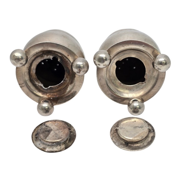 Georg Jensen Denmark Sterling Silver Salt and Pepper Shakers 410 w/Mono #21183 - Picture 7 of 10
